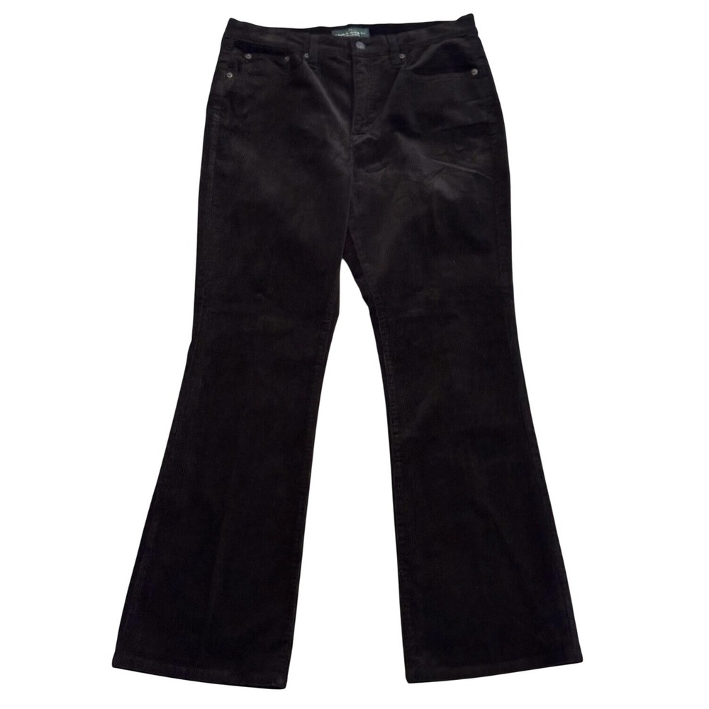 LRL Lauren Jeans Co. Women's Size 12 Black Corduroy Trousers Work Career Pants